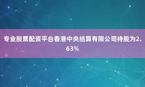 专业股票配资平台香港中央结算有限公司持股为2.63%